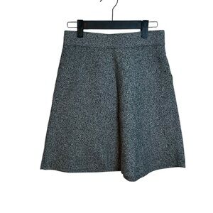 Loft Black Heathered Knit A-Line Mini Skirt